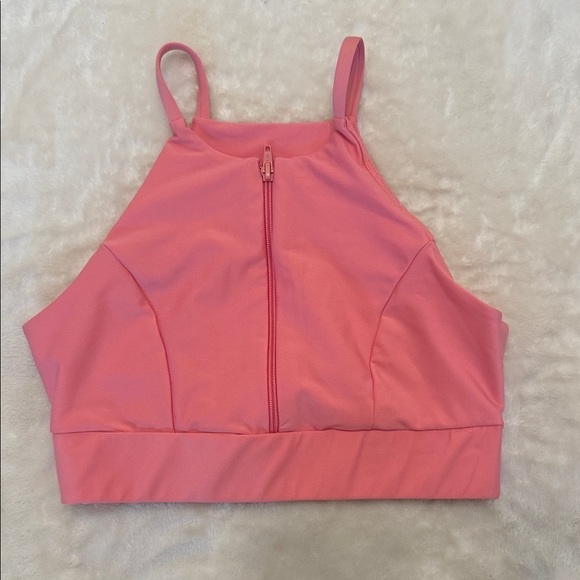 Becco Tops - Becco Pink Zip-Front Active Top / Sports Top Medium